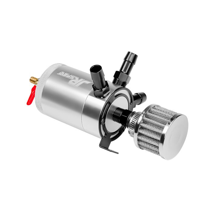 3-Port Baffled Aluminum Oil Catch Can/Tank/Air-Oil Separator with Filter.
