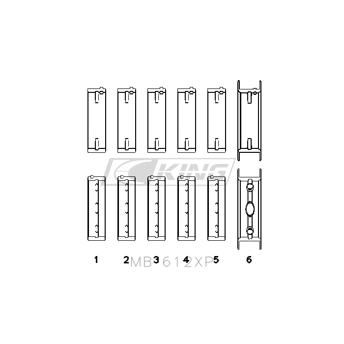 King Racing MB612XP.5 Main Bearing for Ford Volvo 2.5L 5 Cylinder