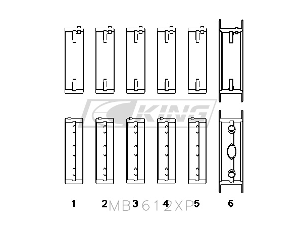 Casquillo de bancada King Racing MB612XP.5 para Ford Volvo 2.5L 5 cilindros