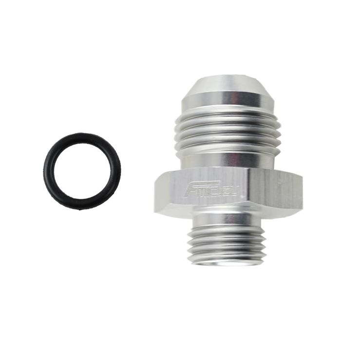 Adaptador de conexión de manguera JIC AN6 ORB macho a AN8 macho, color plata.