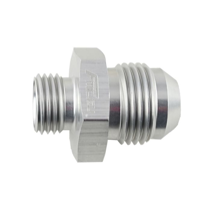Adaptador de conexión de manguera JIC AN6 ORB macho a AN8 macho, color plata.