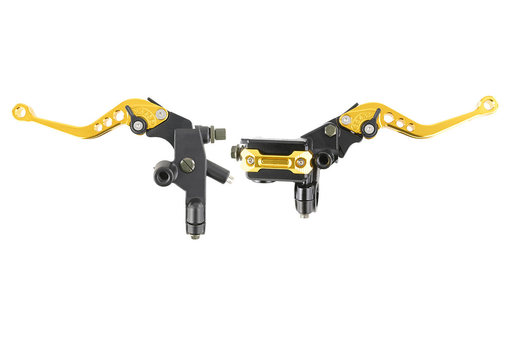 Maneta universal de freno y embrague para moto y quad dorado
