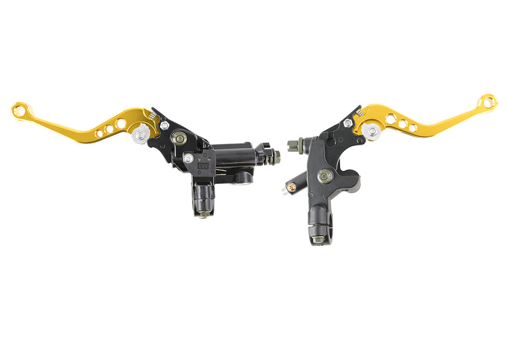 Maneta universal de freno y embrague para moto y quad dorado