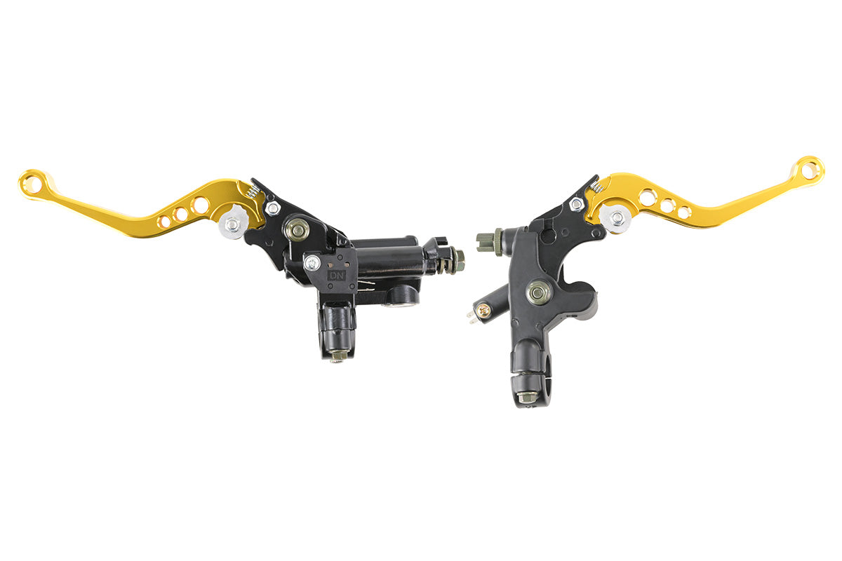 Maneta universal de freno y embrague para moto y quad dorado