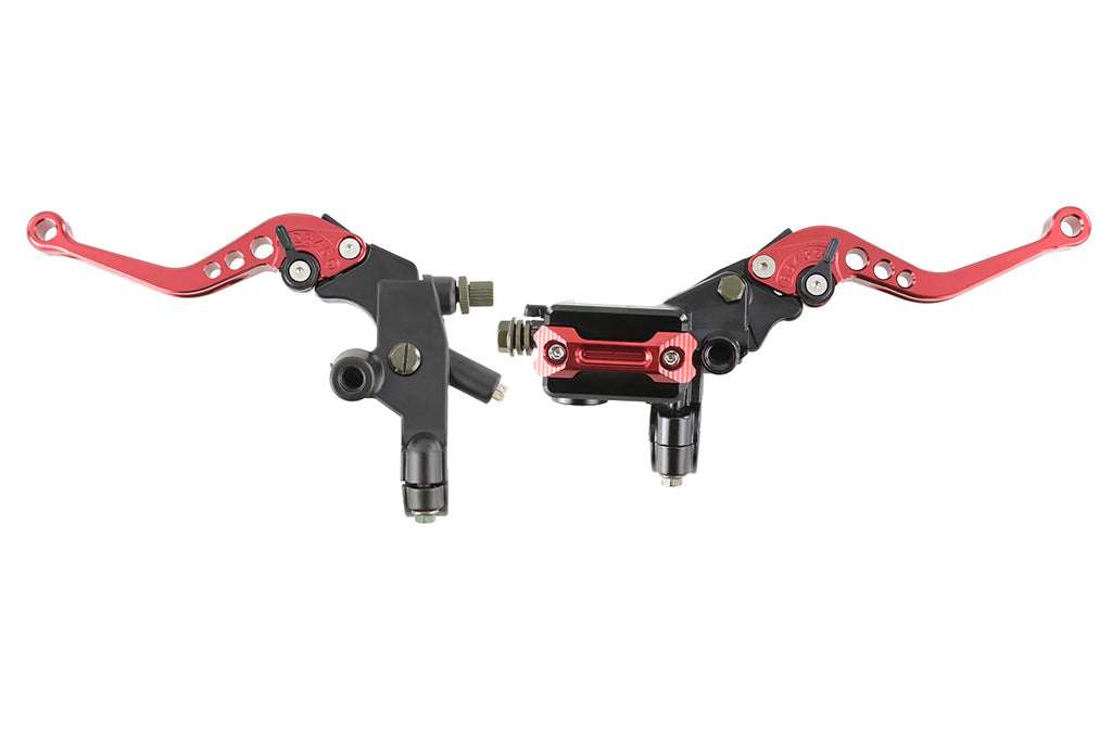 Maneta universal de freno y embrague para moto y quad rojo