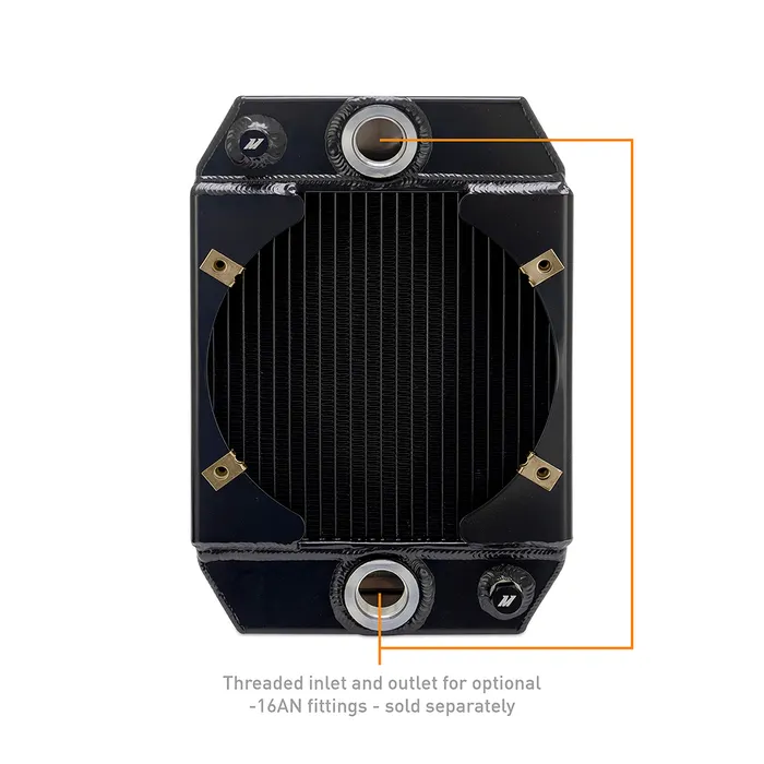 Radiador de aluminio de alto rendimiento para carreras de aceleración Mishimoto MMRAD-UNI-DRG Universal de 9 pulgadas, color negro.
