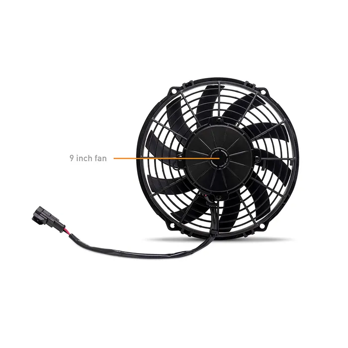 Radiador de aluminio de alto rendimiento para carreras de aceleración Mishimoto MMRAD-UNI-DRG Universal de 9 pulgadas, color negro.