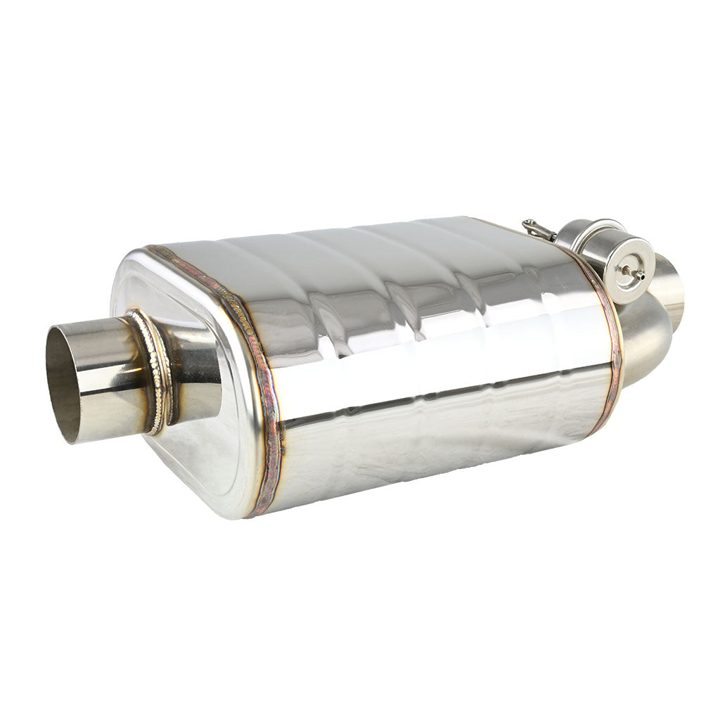 Silenciador de escape activo JRspec con control de válvula por vacío y mando a distancia 76 mm (3") izquierdo