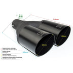 80mm round universal exhaust tip, 210mm long, 60mm mounting diameter.