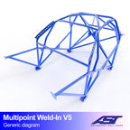 Arco de seguridad Nissan Silvia (S13) Hatchback 3 puertas Multipoint Weld In V5