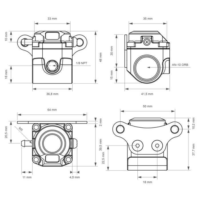 Nuke Performance FPD70si AN-10 In-Line Fuel Pulse Damper