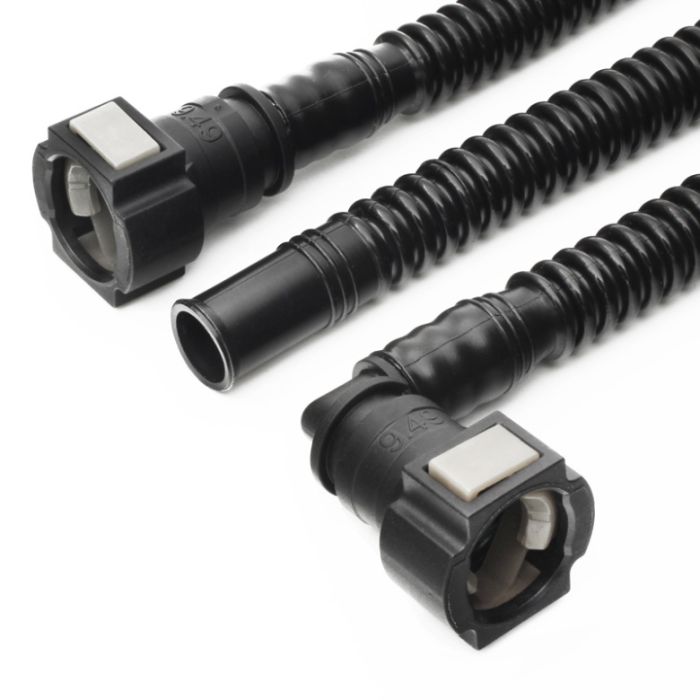 Pre-assembled Fuel Line for Nuke Performance Fuel Cell with Quick Connectors 350mm SAE 9.49 90° to ID10