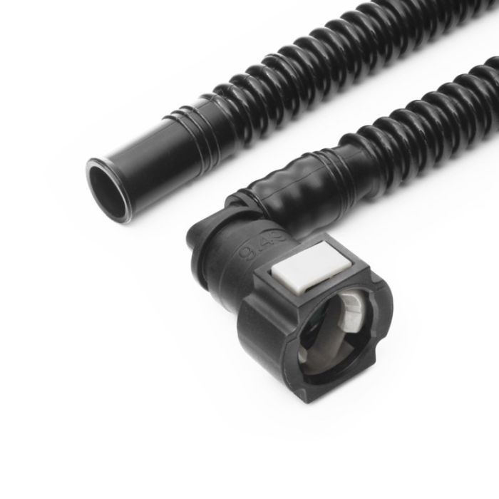 Nuke Performance pre-assembled fuel tank hose with 350mm SAE quick connector, SAE 9.49, 180" to ID10 Y-split.