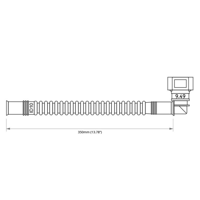 Pre-assembled Fuel Line for Nuke Performance Fuel Cell with Quick Connectors 350mm SAE 9.49 90° to ID10