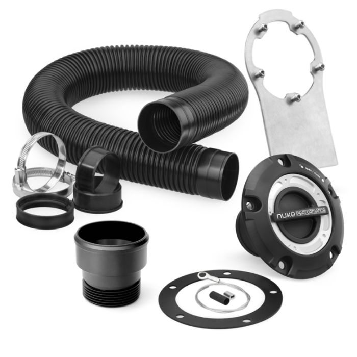 Nuke Performance Fuel Filler Cap and Hose Kit with Steel Bracket and M6 Screws for CFC Unit.