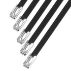 Nuke Performance Bridas de acero inoxidable con cierre 7,9 mm x 500 mm 5 uds negras