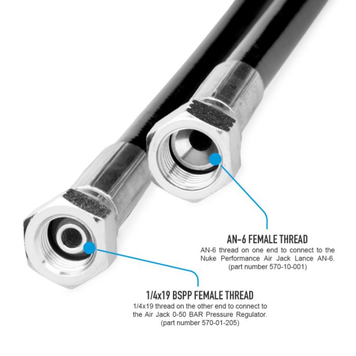 Manguera de alta presión Nuke Performance Air Jack Lance de 2 m (6,5 pies)