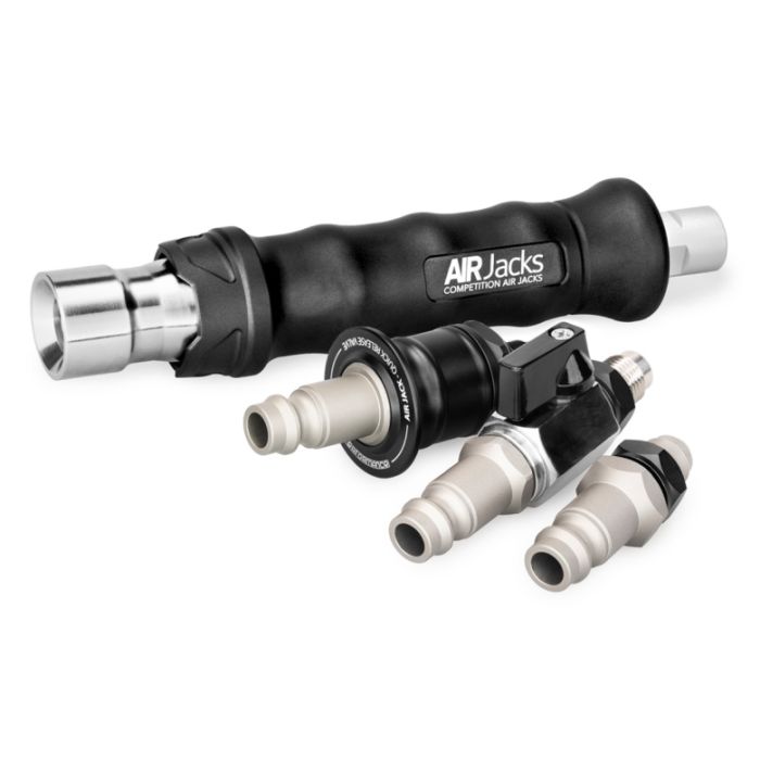 Juego de 3 piezas de Nuke Performance Air Jack 60 C con válvula de bola y conector macho AN6.