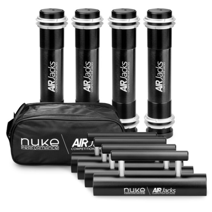 Nuke Performance Air Jack 60 C Set 4pcs with Petcock Ball Valve Male Connector AN6