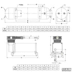 Kit compresor Nuke Performance Air Jack On Board de 12 V, 13,8 BAR, 200 PSI, 2,5 galones