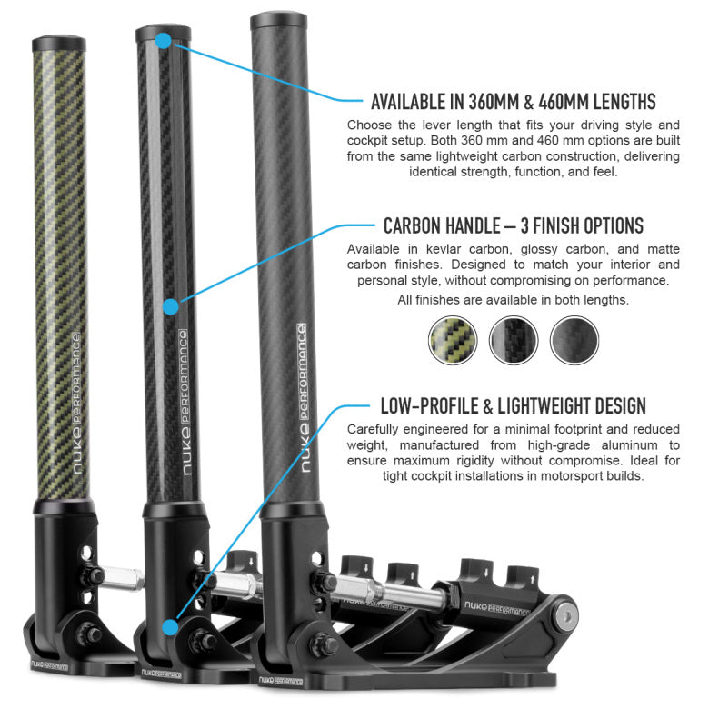 Freno de mano hidráulico Nuke Performance DriftSpec Pro Carbon 360 mm 14,17"