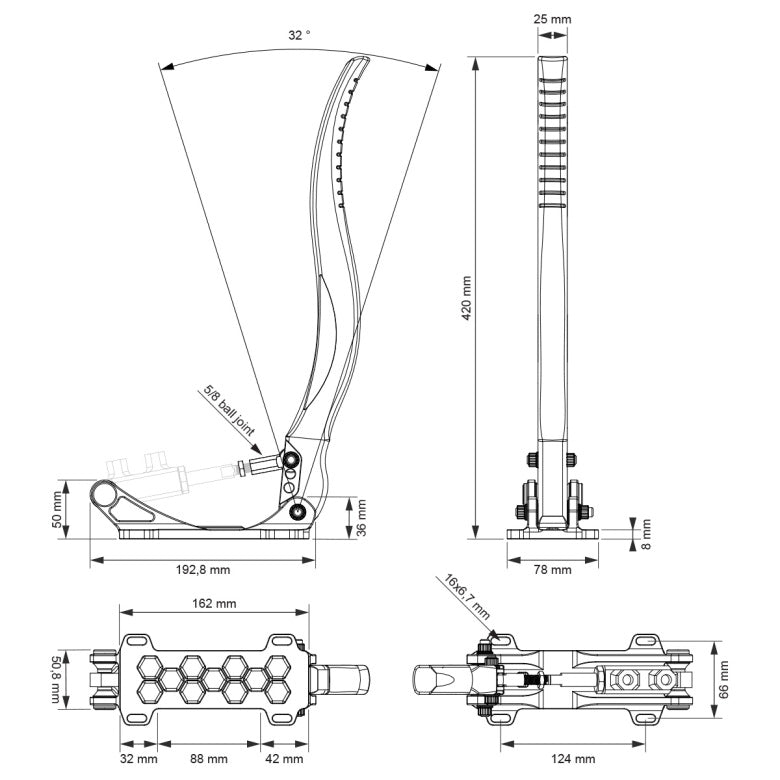 Freno de mano hidráulico Nuke Performance DriftSpec Pro Billet Organic Flow 420 mm