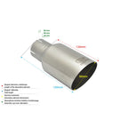 90mm Long 120mm Round 50mm Mount Diameter Universal Exhaust Pipe Tip