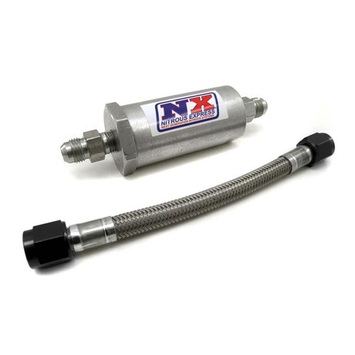 Filtro AN6 N20 y manguera de acero inoxidable de 12" Nitrous Express NX-15610