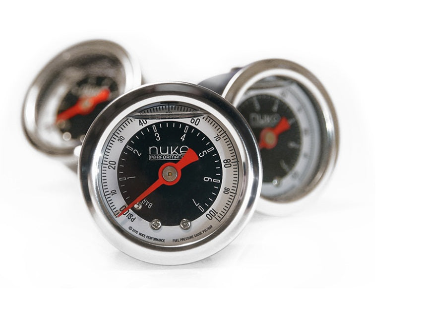 Manómetro de presión de combustible Nuke 0-7 Bar negro