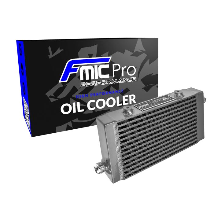 FMIC.Pro 240x140x40 asymmetrical oil cooler, silver oil inlet