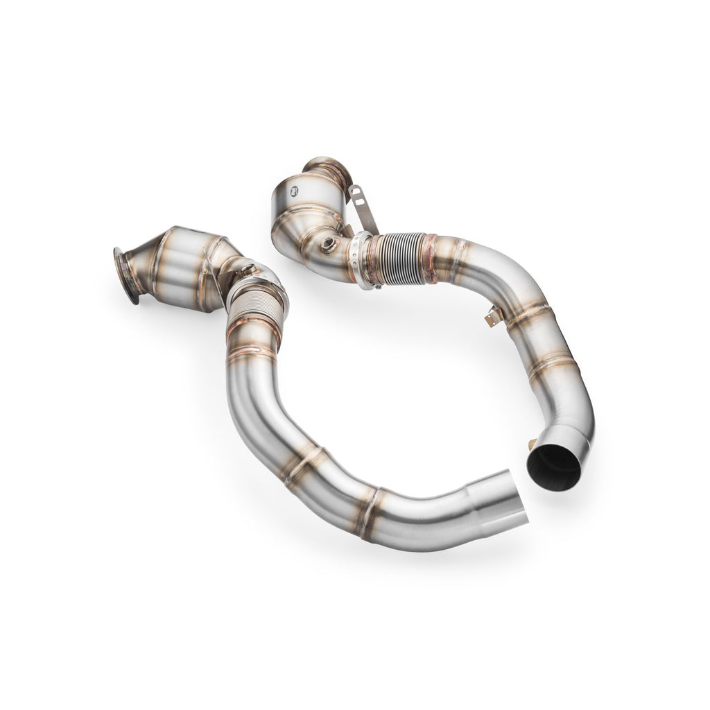 Downpipe BMW M5 F90 con catalizador HJS 300 CPSI EURO 6
