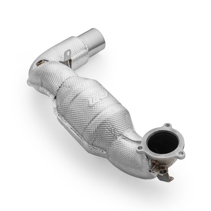Downpipe with heat shield and catalytic converters for Mercedes-AMG A35 GPF W177 4MATIC EURO 6 without GPF OFF 200 cpsi