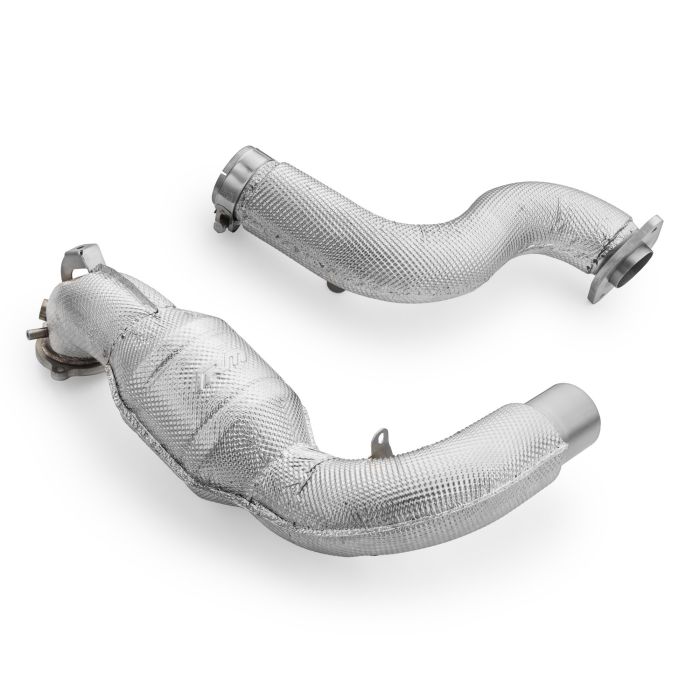 Downpipe with thermal protector and catalytic converters for Mercedes-AMG A35 GPF W177 4MATIC OBD without GPF OFF 200 cpsi