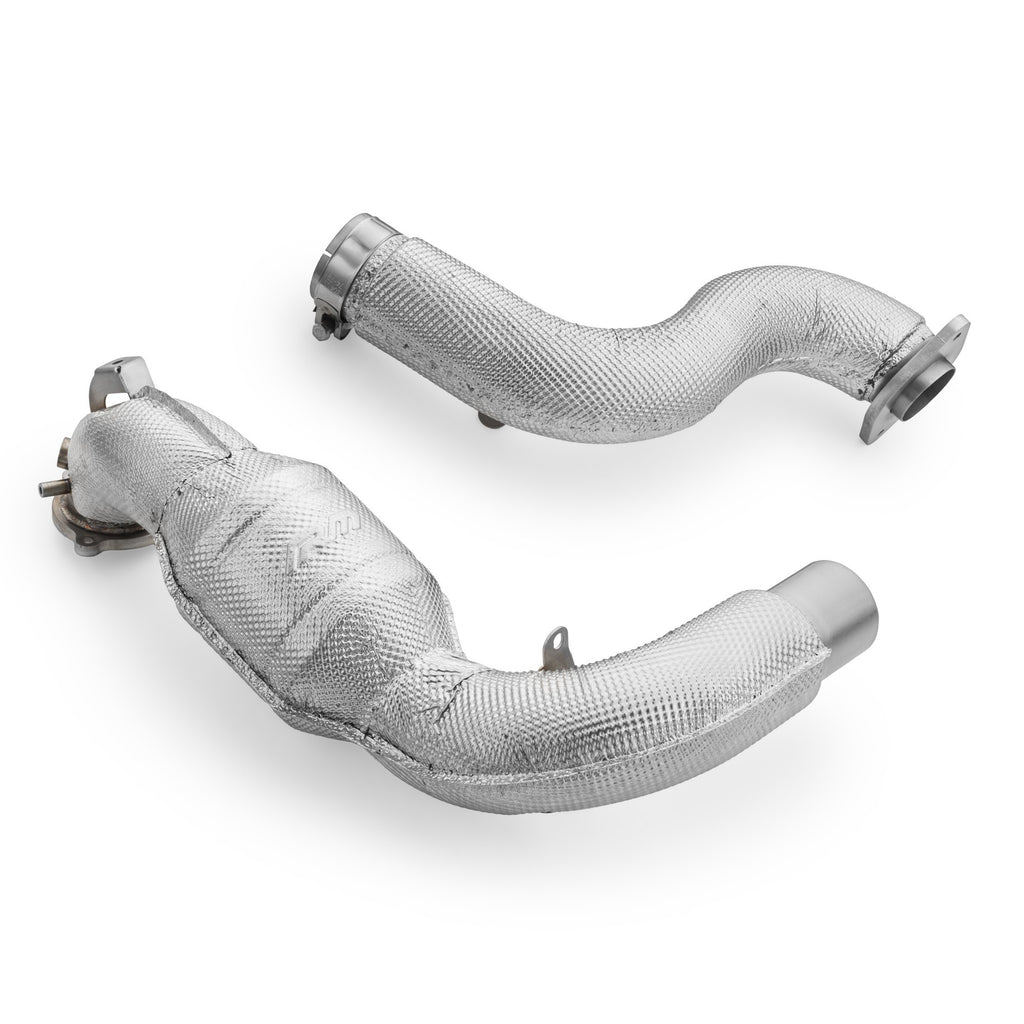 Downpipe con protector térmico y catalizadores para Mercedes-AMG A35 GPF W177 4MATIC OBD sin GPF OFF 200 cpsi