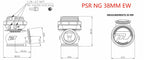 Wastegate externa Pulsar PSR New Generation 38 mm doble V-band plata