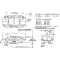 Pinza de freno radial universal Wilwood 120-8729 Powerlite de 4 pistones, color amarillo.