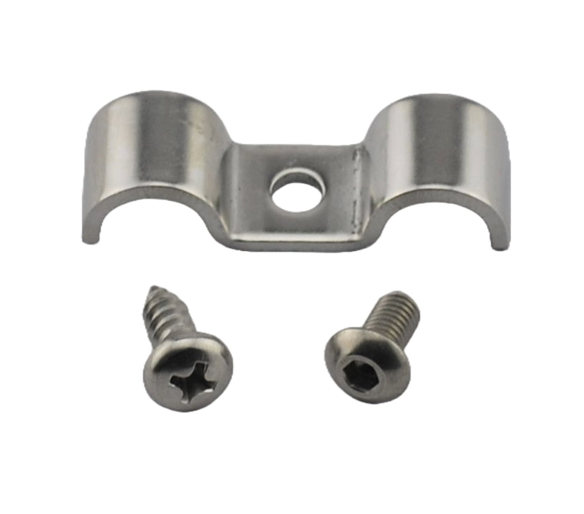 SPD Abrazadera en P "cromada" de acero inoxidable 4.76mm & 9.52mm