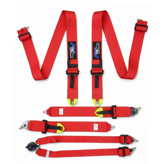 FMIC.Pro FIA 2031 8853-2016 6-Point Competition Harness, 3"x3", Red