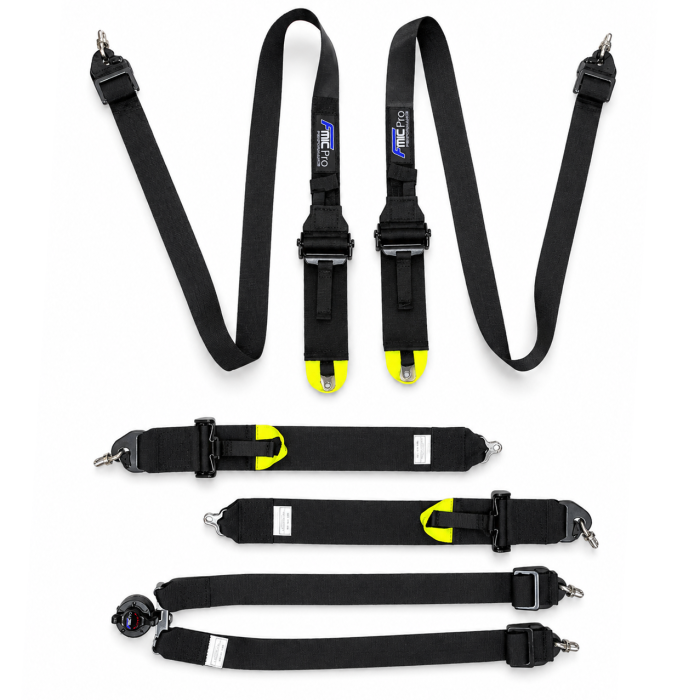 Arnés de competición para HANS FMIC.Pro FIA 2031 8853-2016 de 6 puntos (2+3)" x 3" negro
