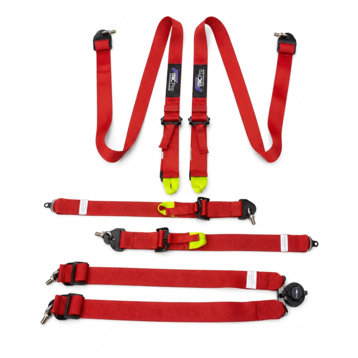 FMIC.Pro FIA 2031 8853-2016 6-point, 5x5 cm, Red Competition Harness