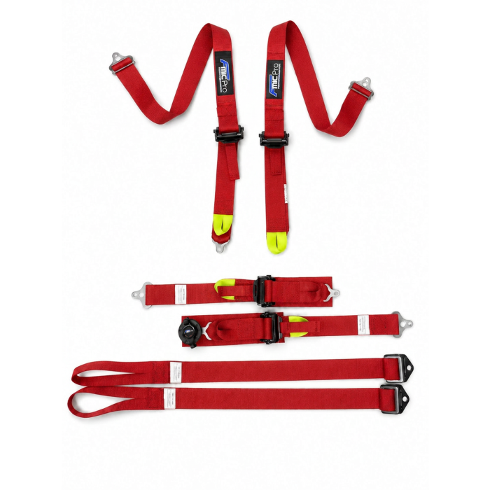 Arnés de carreras Formula FMIC.Pro FIA 2031 8853-2016 de 6 puntos, 2" x 2", rojo