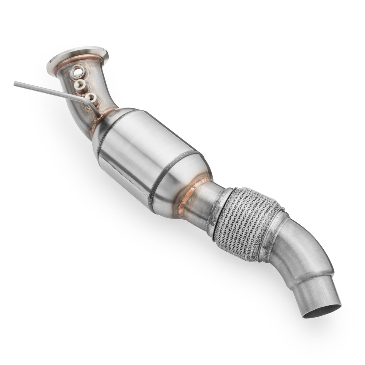Downpipe RM Motors para BMW E90 E60 E83 E71 M57N2 con catalizador Euro 3 100 CPSI