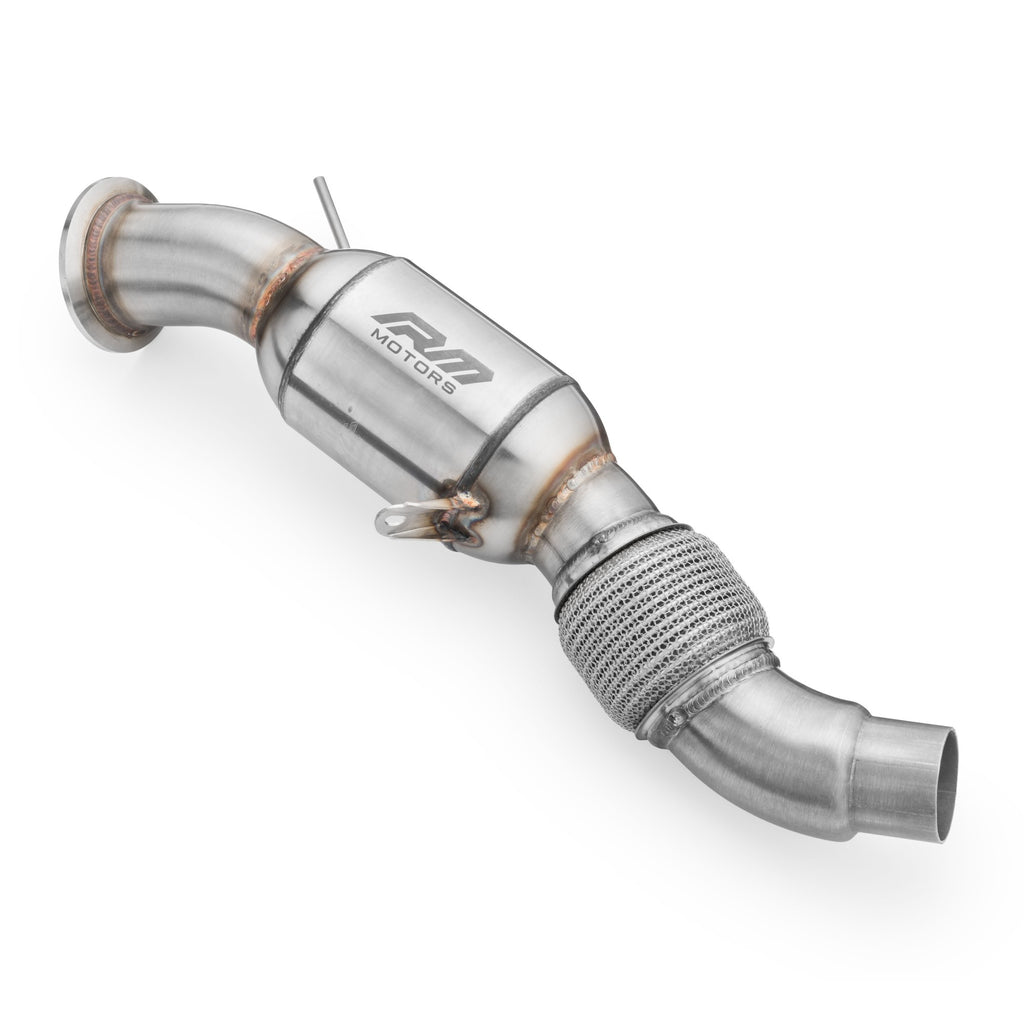 Downpipe RM Motors para BMW E90 E60 E83 E71 M57N2 con catalizador Euro 3 100 CPSI