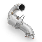 Downpipe for Audi A4 S4 / Avant Quattro / Avant 3.0 TDI without catalytic converter, with muffler and heat shield.