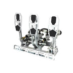 Pedalbox for cars with floor-mounted crossbar and RacingPedalBoxes footrest
