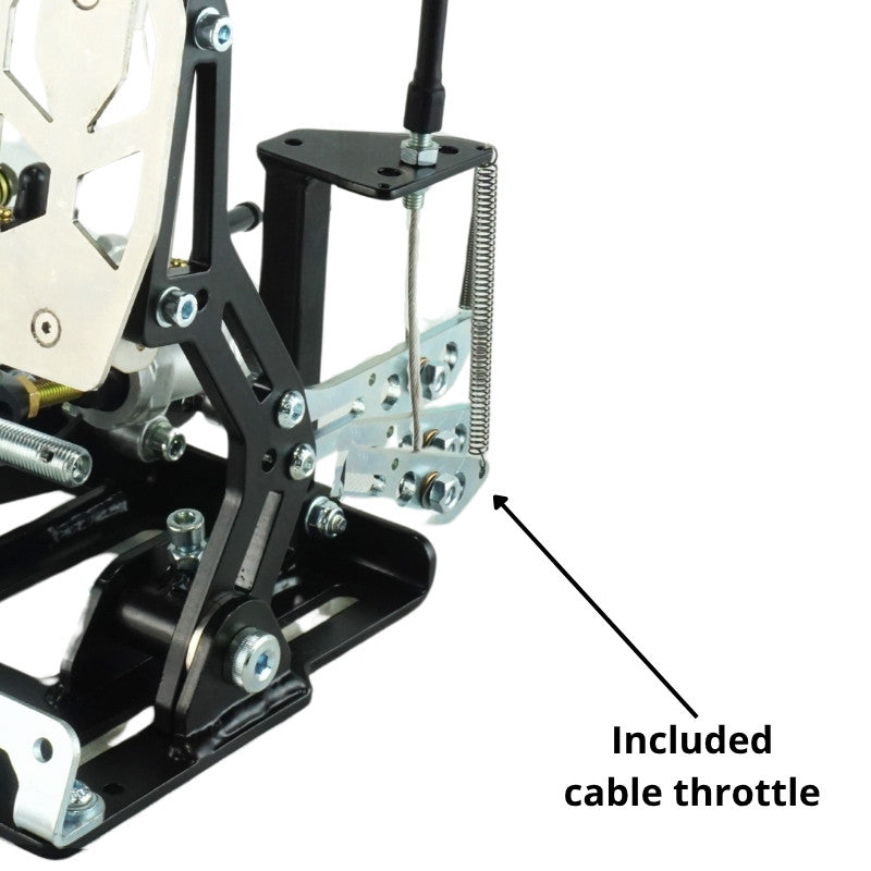 Pedalbox Kart Cross SMG montaje en suelo con reposapiés RacingPedalBoxes