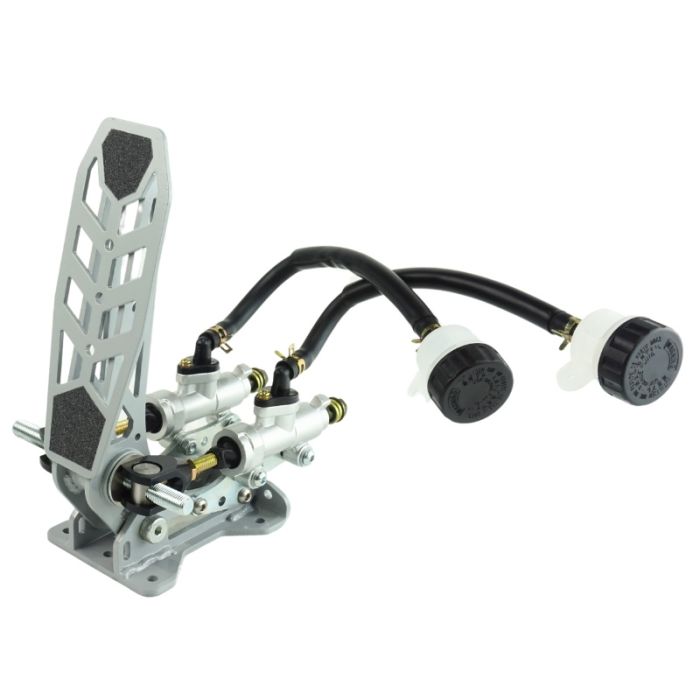 Brake pedal compatible with motorcycle master cylinders, floor-mounted, RacingPedalBoxes