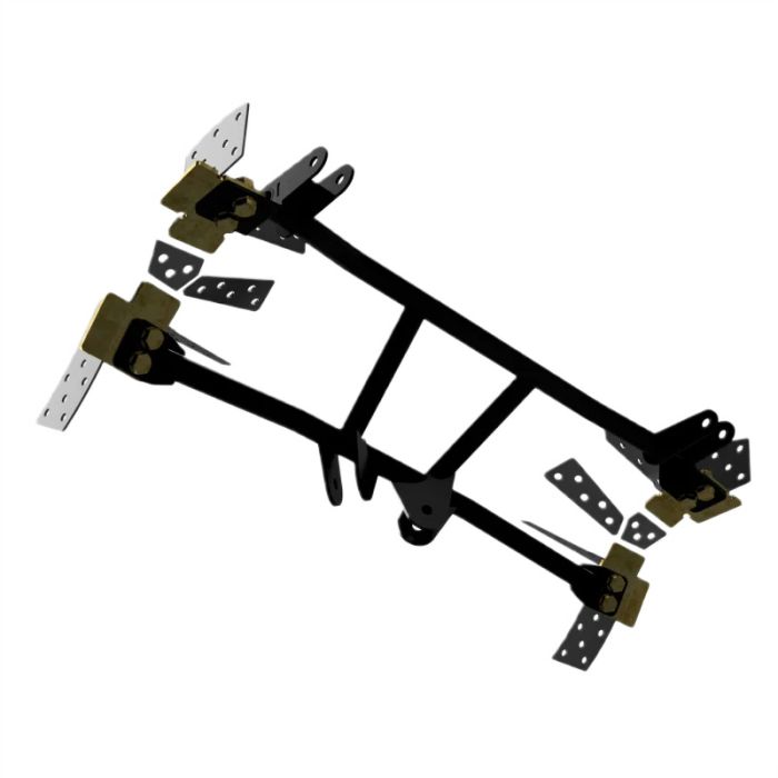 Subchasis trasero para sistema de suspensión de 4 brazos con amortiguadores helicoidales Restomotive para Ford Mustang 1964-1968
