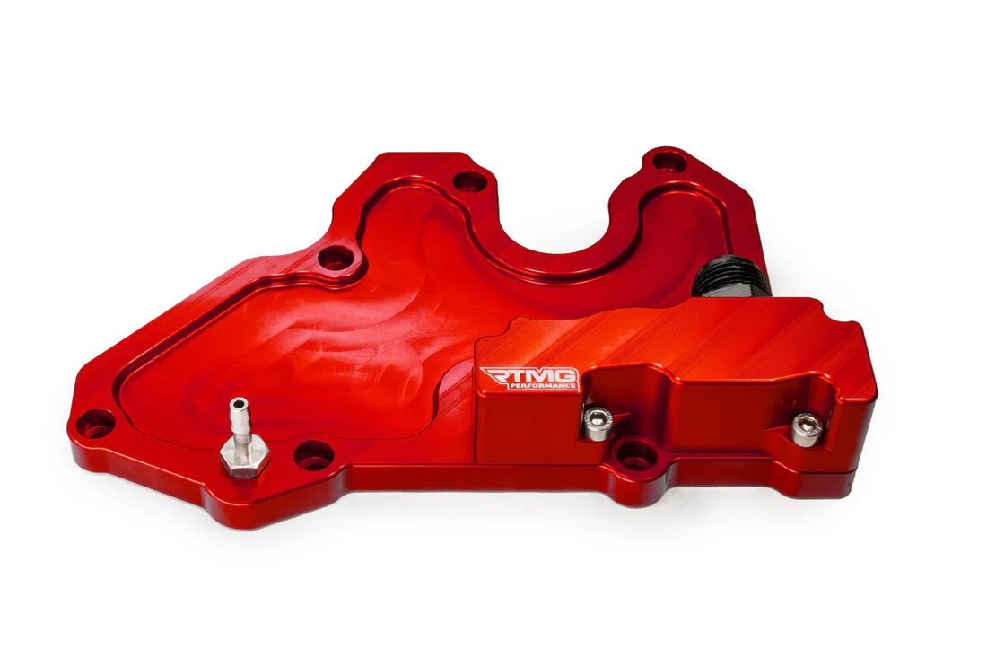 Adaptador de ventilación de la tapa de balancines PCV RTMG Performance AN10 para 1.8/2.0 TSI EA888 Gen 3 rojo