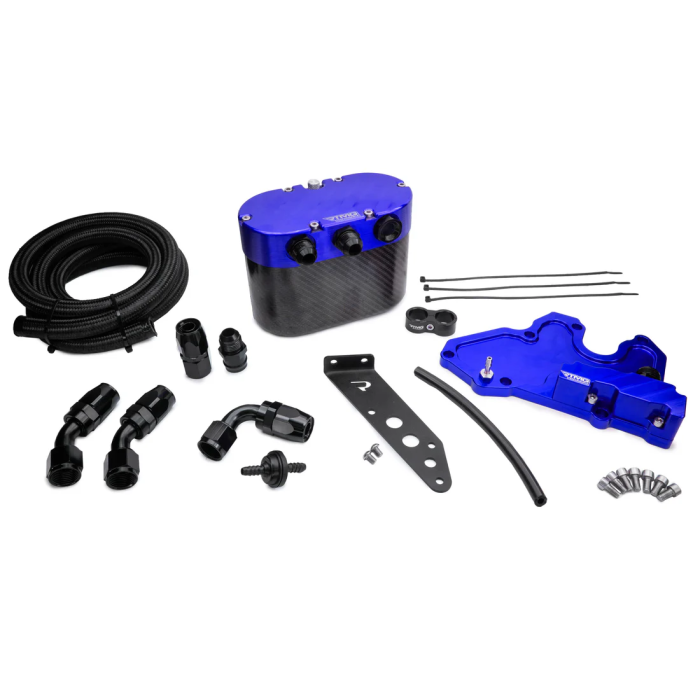 RTMG Performance Carbon Oil Catch Can Kit for VW Golf R MK8 / Cupra 2.0 TSI EA888.4 Blue